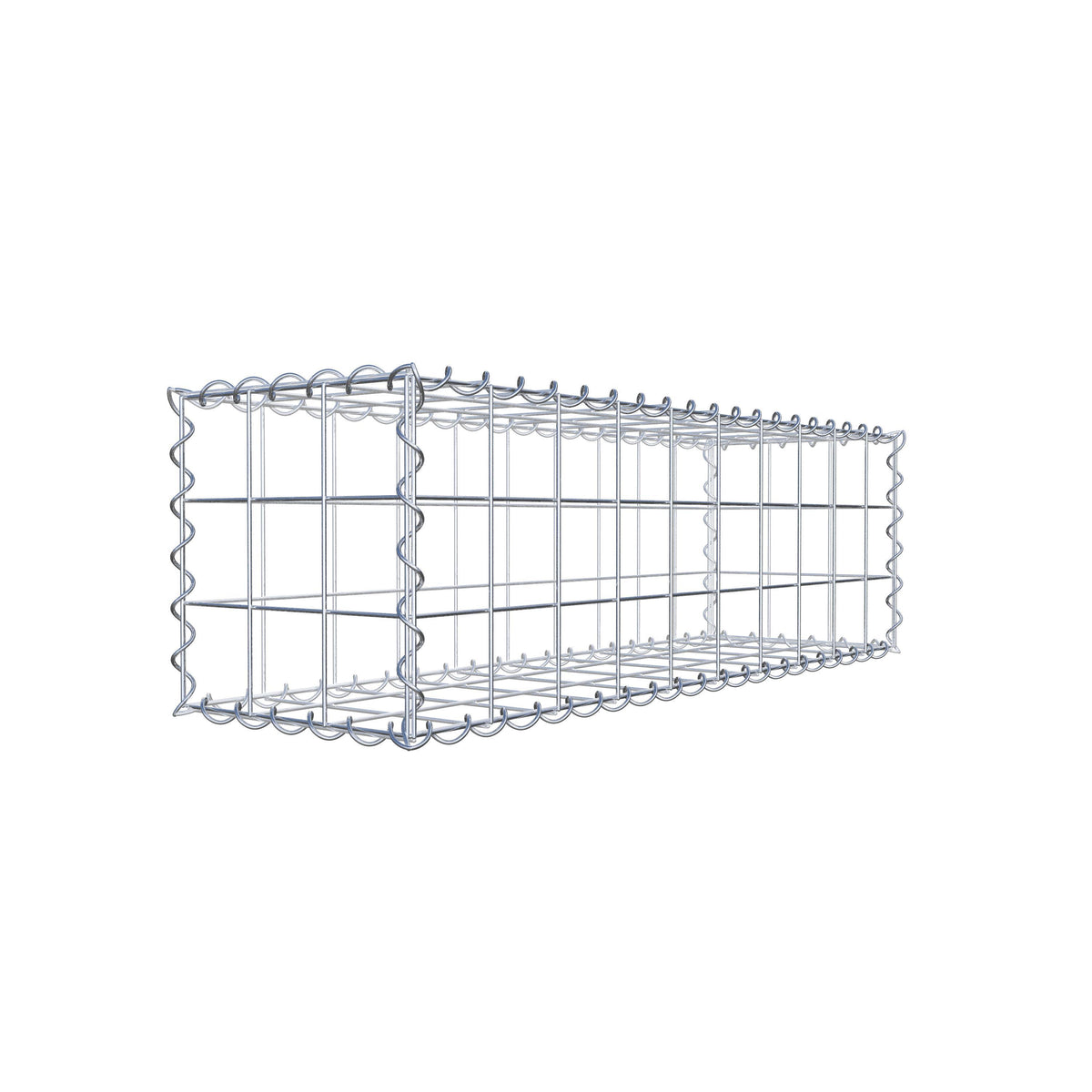Gabione 100 cm x 30 cm x 30 cm (L x H x T), Maschenweite 10 cm x 10 cm, Spirale