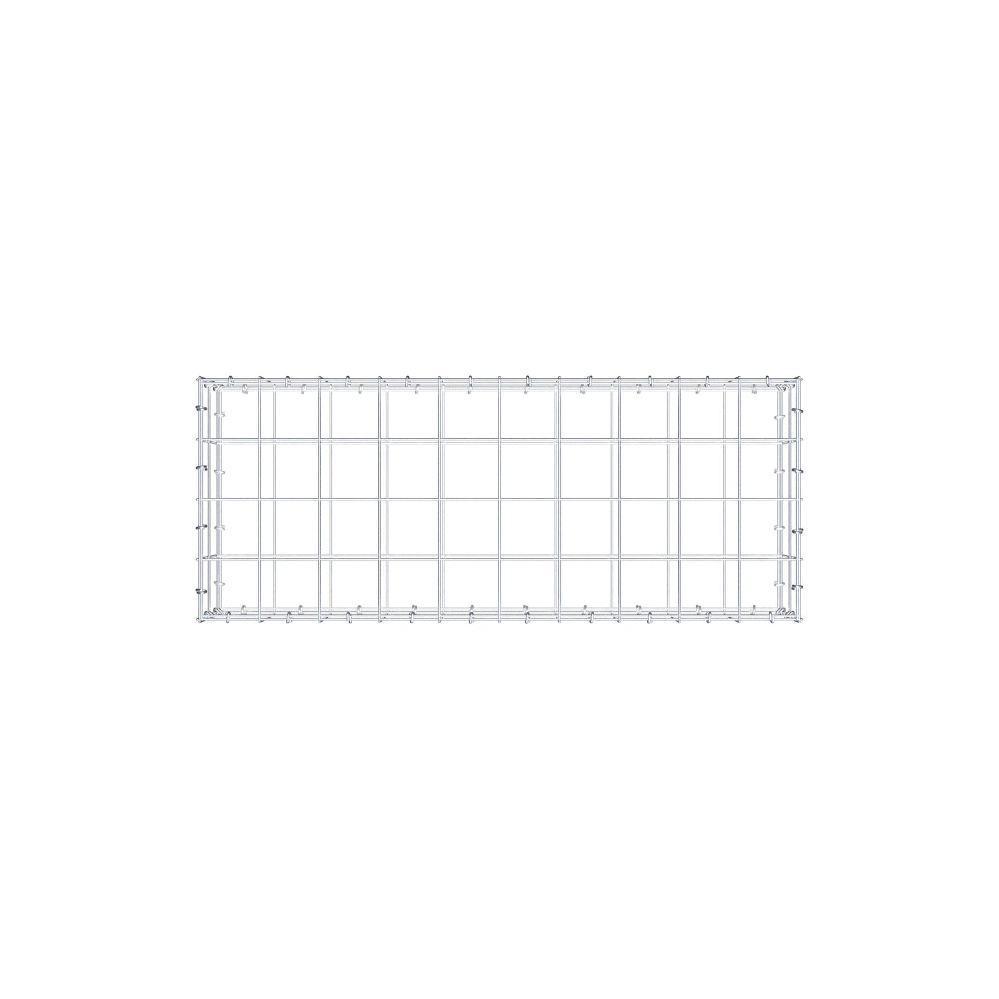 Gabion 100 cm x 20 cm x 40 cm (L x H x D), maskstorlek 10 cm x 10 cm, C-ring