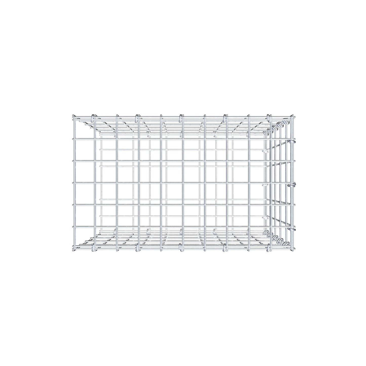 Gabião tipo 2 50 cm x 50 cm x 30 cm, malhagem 5 cm x 10 cm, anel C