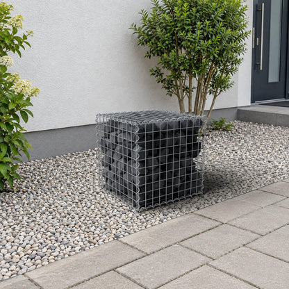 Gabião 50 cm x 50 cm x 50 cm (C x A x P), malhagem 5 cm x 5 cm, espiral