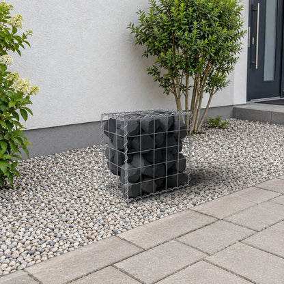 Gabião 50 cm x 50 cm x 30 cm (C x A x P), malhagem 10 cm x 10 cm, espiral