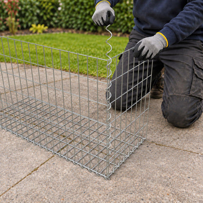 Gabion 100 cm x 60 cm x 40 cm (L x H x D), mesh size 5 cm x 10 cm, spiral