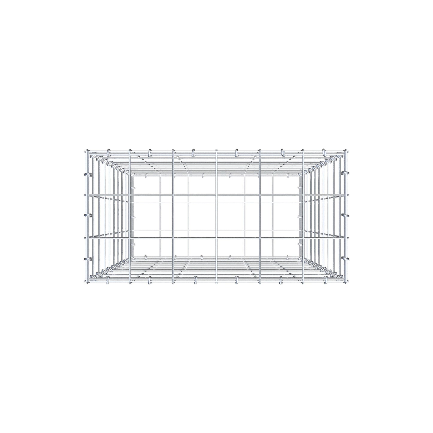 Schanskorf 100 cm x 60 cm x 30 cm (L x H x D), maaswijdte 10 cm x 10 cm, C-ring