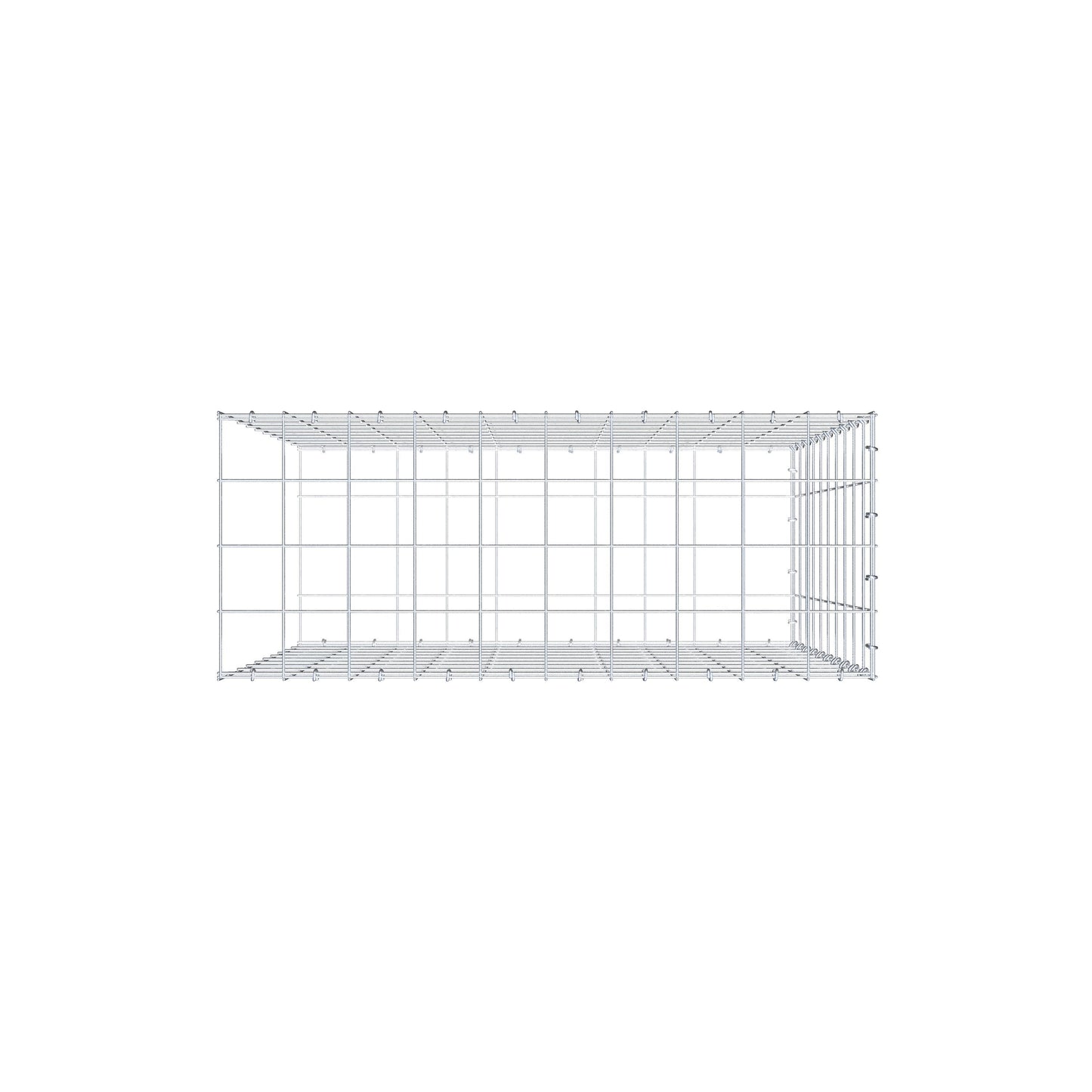 Gabbione aggiuntivo tipo 2 100 cm x 100 cm x 40 cm (L x H x P), maglia 10 cm x 10 cm, anello a C