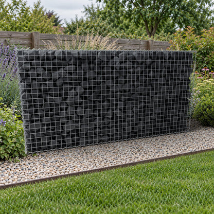 Gabion 200 cm x 100 cm x 50 cm (L x H x D), maskestørrelse 5 cm x 5 cm, spiral