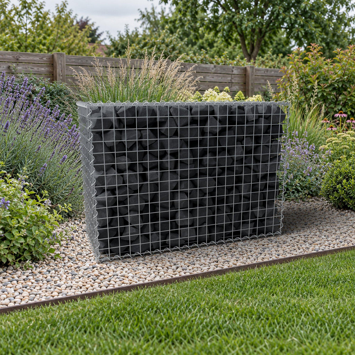 Gabion 100 cm x 70 cm x 40 cm (L x H x D), mesh size 5 cm x 5 cm, spiral