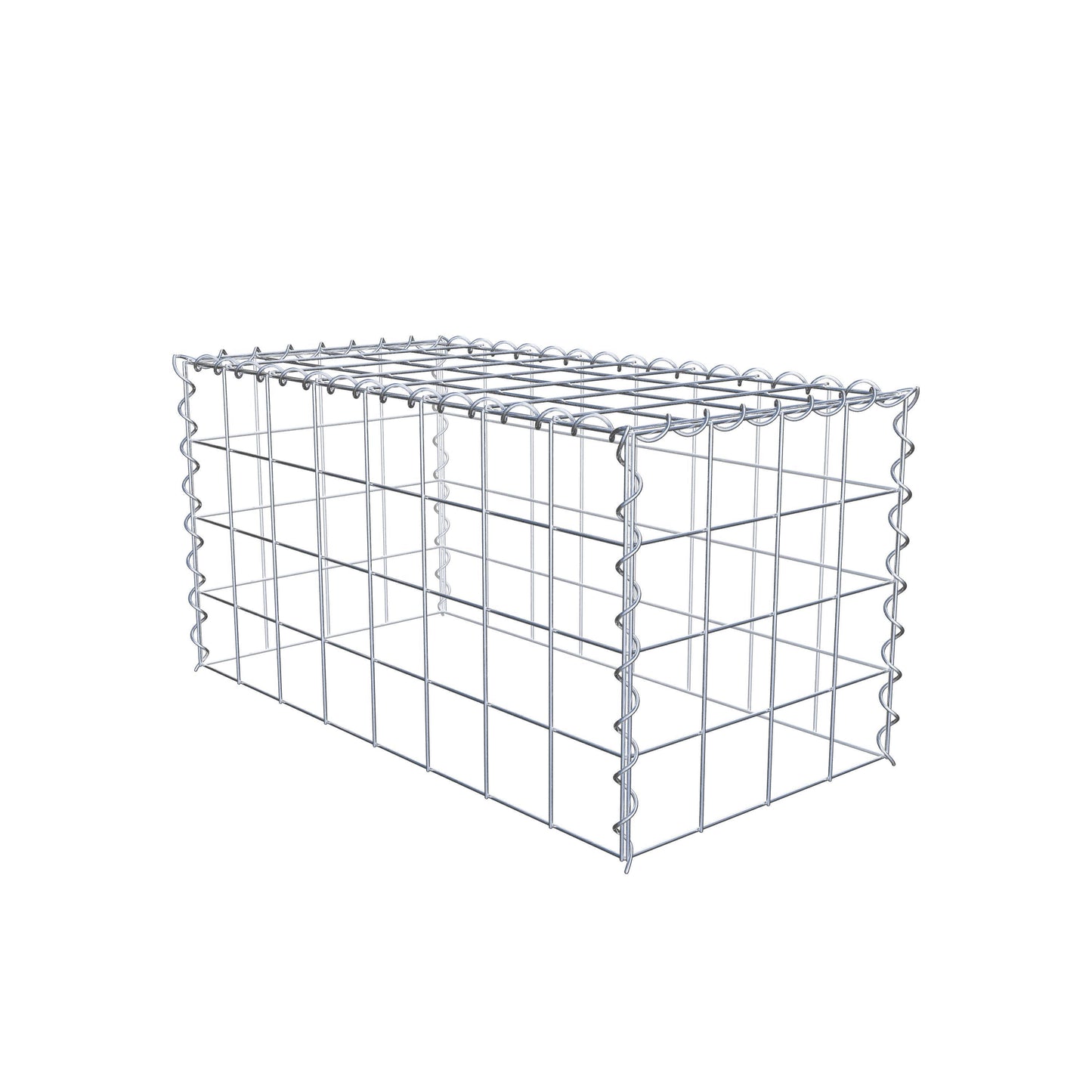 Gabião tipo 3 80 cm x 40 cm x 40 cm (C x A x P), malhagem 10 cm x 10 cm, espiral