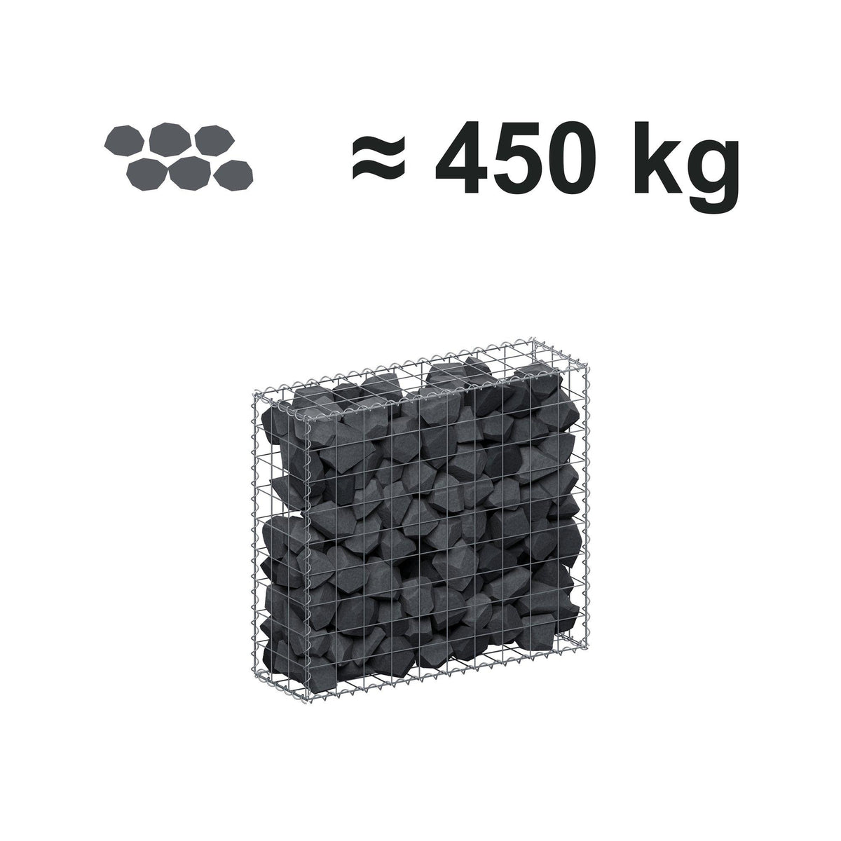 Gabione 100 cm x 90 cm x 30 cm (L x H x T), Maschenweite 10 cm x 10 cm, Spirale