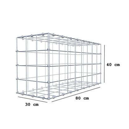 Gabbione 80 cm x 40 cm x 30 cm (L x H x P), maglia 10 x 10 cm, anello a spirale