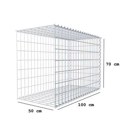 Gavión complementario tipo 2 100 cm x 70 cm x 50 cm (L x A x P), luz de malla 5 cm x 10 cm, en espiral
