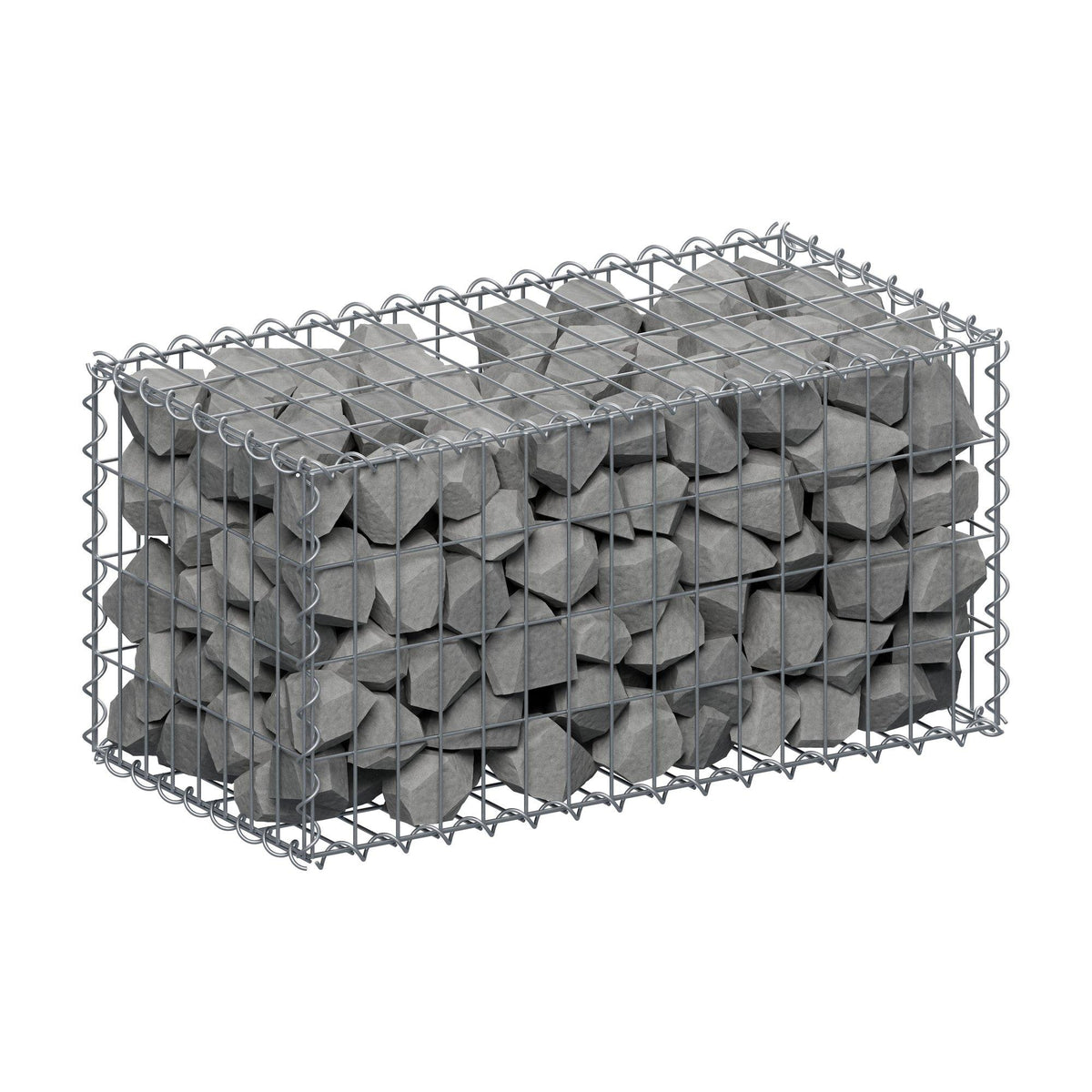 Gabione 80 cm x 40 cm x 40 cm (L x H x T), Maschenweite 5 cm x 10 cm, Spirale