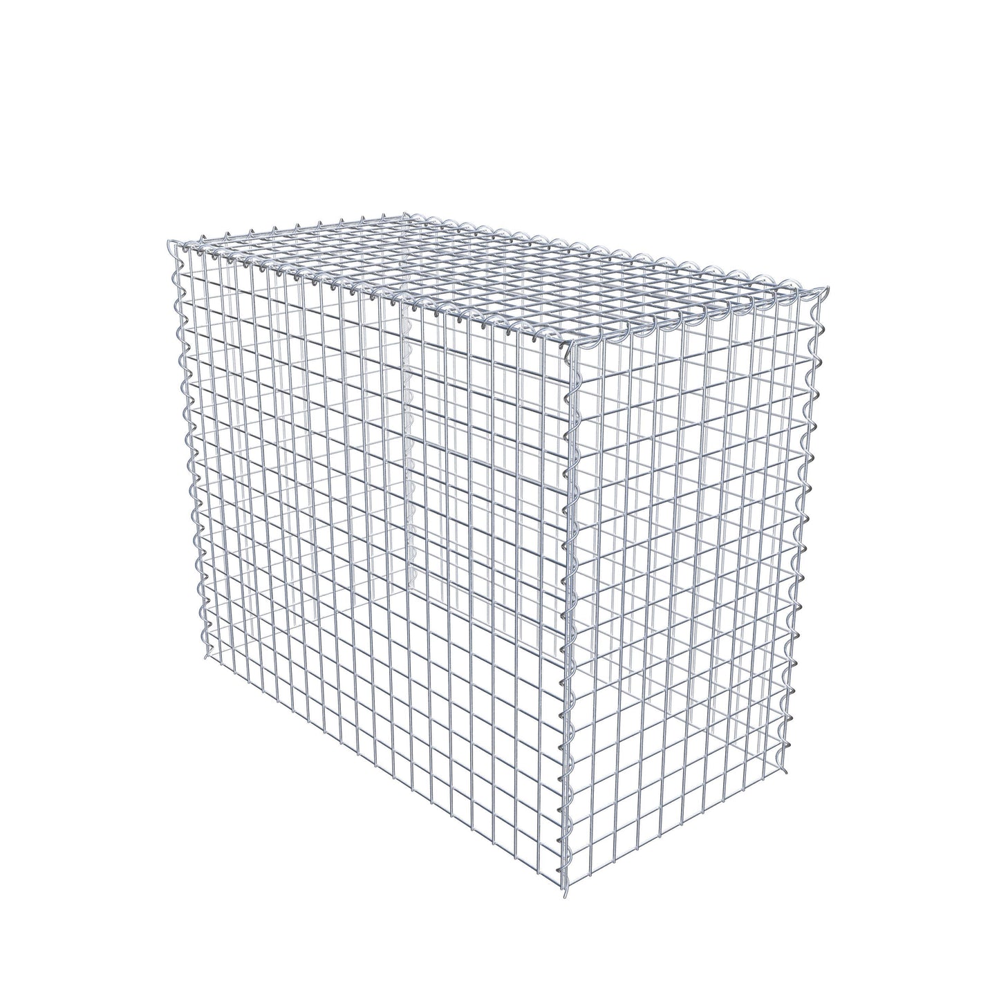 Gabião Tipo 3 100 cm x 80 cm x 50 cm (C x A x P), malhagem 5 cm x 5 cm, espiral