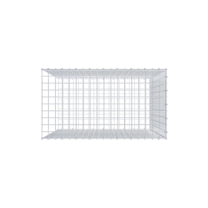 Typ 2 påbyggnadsgabion 100 cm x 90 cm x 50 cm (L x H x D), maskstorlek 5 cm x 5 cm, C-ring