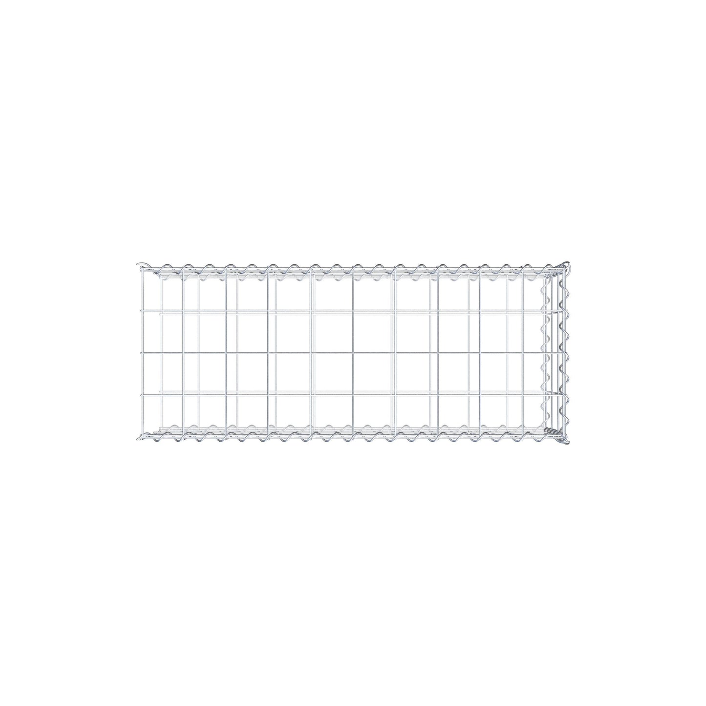 Opvokset gabion type 2 100 cm x 30 cm x 40 cm (L x H x D), maskestørrelse 10 cm x 10 cm, spiral