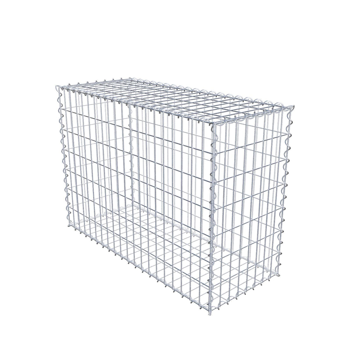 Schanskorf 100 cm x 70 cm x 40 cm (L x H x D), maaswijdte 5 cm x 10 cm, spiraalvormig