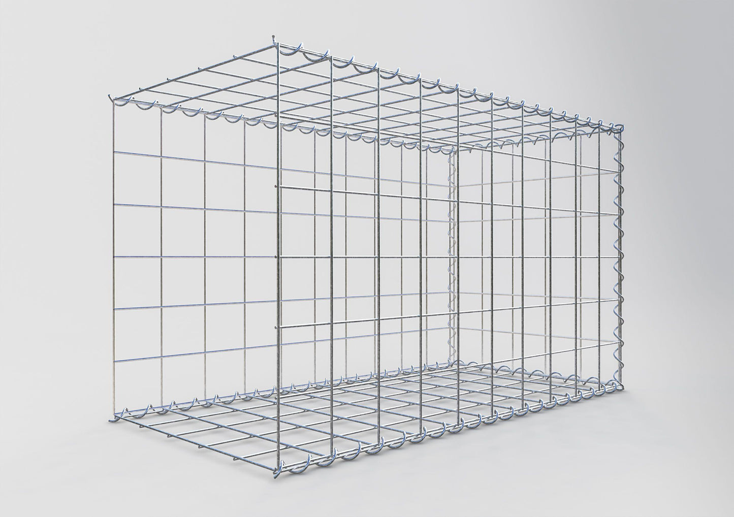 Gabion rapporté type 2 100 cm x 60 cm x 50 cm (L x H x P), mailles 10 cm x 10 cm, spirale