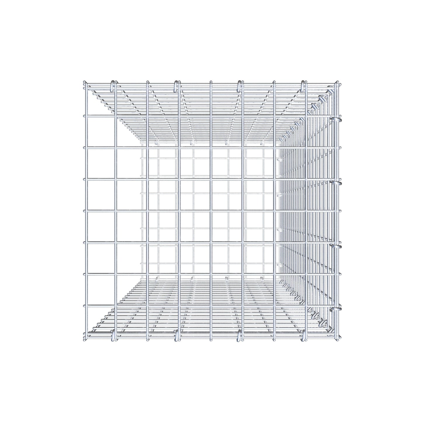 Monteret gabion type 2 100 cm x 40 cm x 40 cm (L x H x D), maskestørrelse 5 cm x 5 cm, C-ring