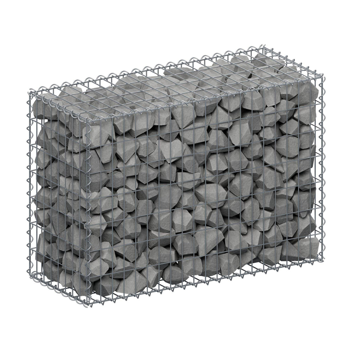 Schanskorf 100 cm x 70 cm x 40 cm (L x H x D), maaswijdte 5 cm x 10 cm, spiraalvormig