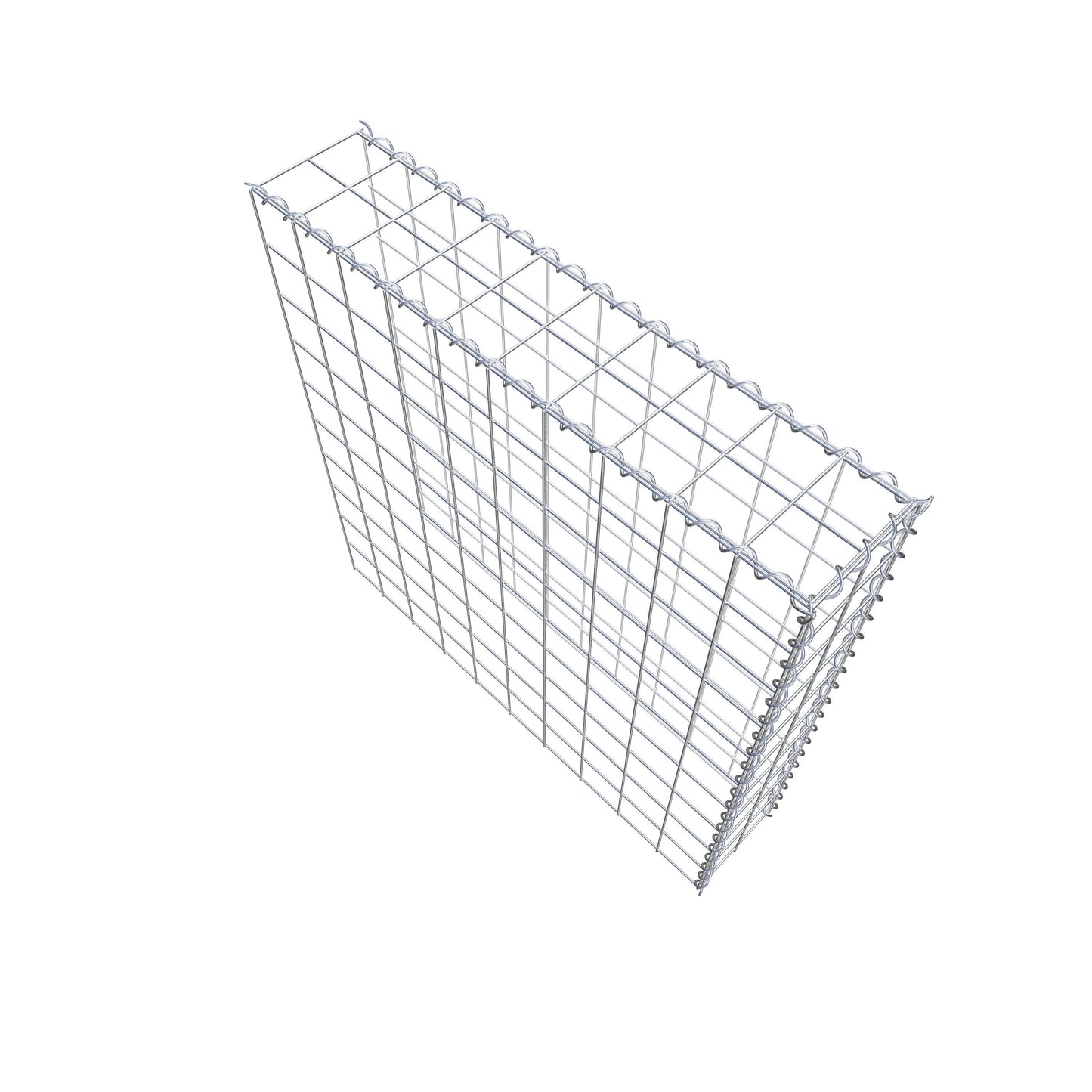 Gabion rapporté type 4 100 cm x 100 cm x 20 cm (L x H x P), mailles 10 cm x 10 cm, spirale