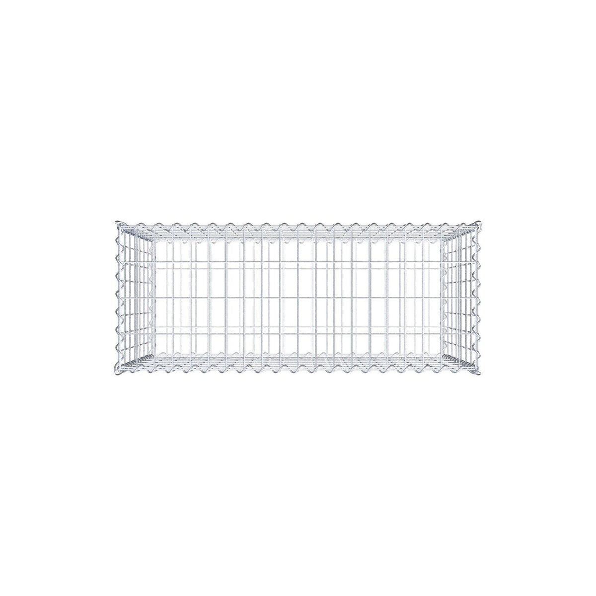 Schanskorf 100 cm x 70 cm x 40 cm (L x H x D), maaswijdte 5 cm x 10 cm, spiraalvormig