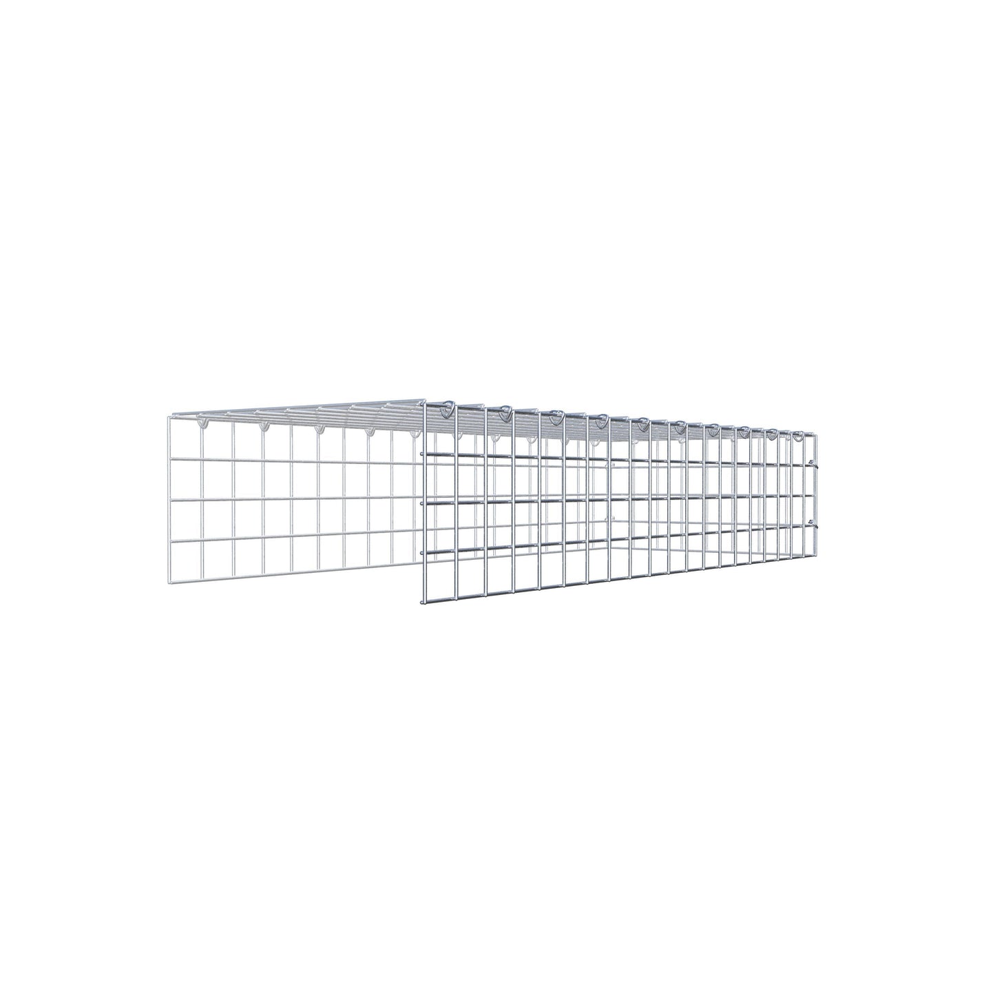 Monteret gabion type 4 100 cm x 20 cm x 40 cm (L x H x D), maskestørrelse 5 cm x 5 cm, C-ring