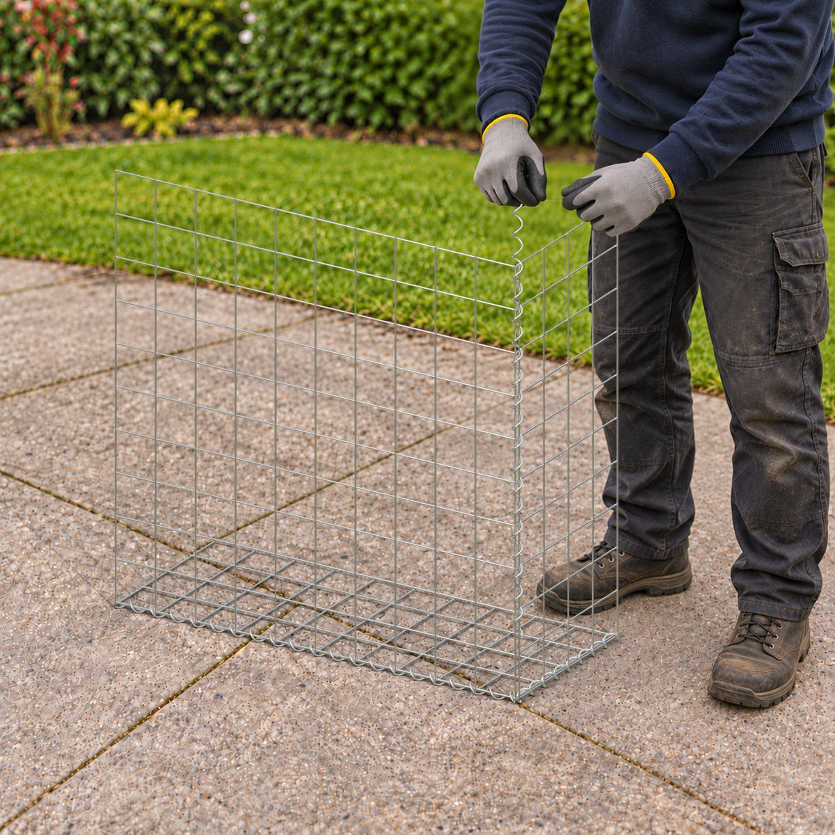 Gabion 100 cm x 100 cm x 40 cm (L x H x P), mailles 10 cm x 10 cm, spirale
