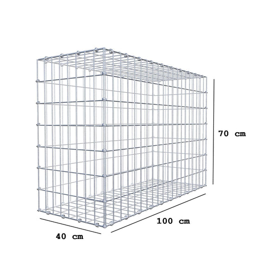Schanskorf 100 cm x 70 cm x 40 cm (L x H x D), maaswijdte 5 x 10 cm, spiraalring