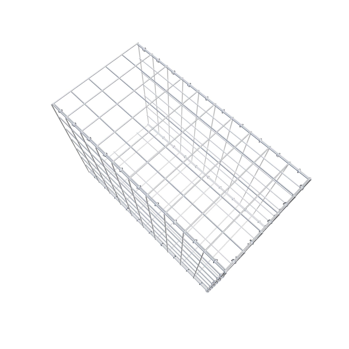 Typ 2 påbyggnadsgabion 100 cm x 70 cm x 50 cm (L x H x D), maskstorlek 10 cm x 10 cm, C-ring