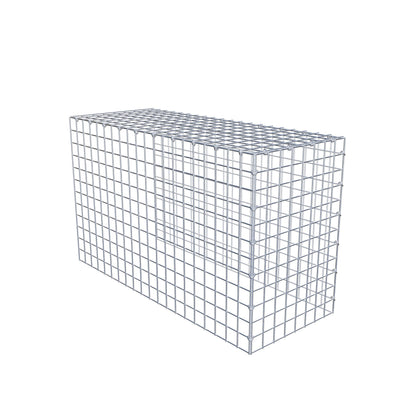 Gabbione fissabile tipo 4 100 cm x 60 cm x 40 cm (L x H x P), maglia 5 cm x 5 cm, anello a C