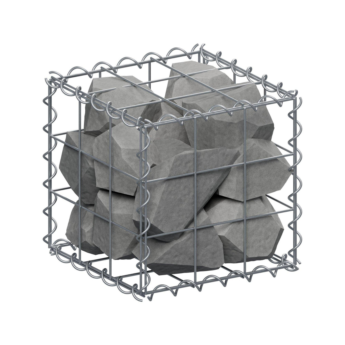 Gabion 30 cm x 30 cm x 30 cm (L x H x P), mailles 10 cm x 10 cm, spirale
