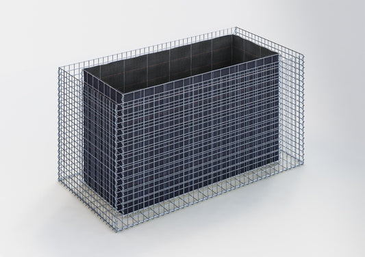 Højbed firkantet 200 cm x 100 cm x 100 cm (L x H x D), maskestørrelse 5 x 5 cm, vægtykkelse 15 cm