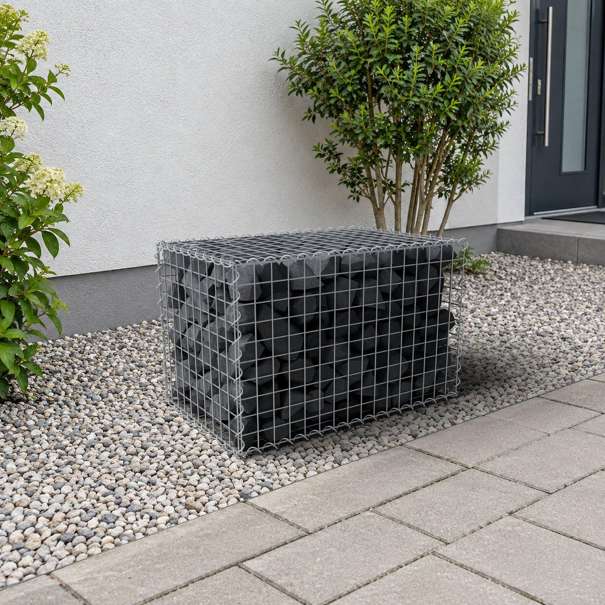 Gabione 80 cm x 50 cm x 50 cm (L x H x T), Maschenweite 5 cm x 5 cm, Spirale