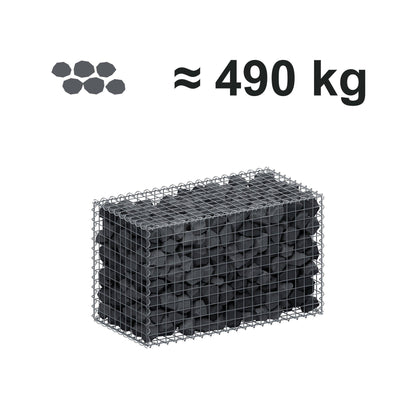 Gabion 100 cm x 60 cm x 50 cm (L x H x D), maskstorlek 5 cm x 5 cm, spiral