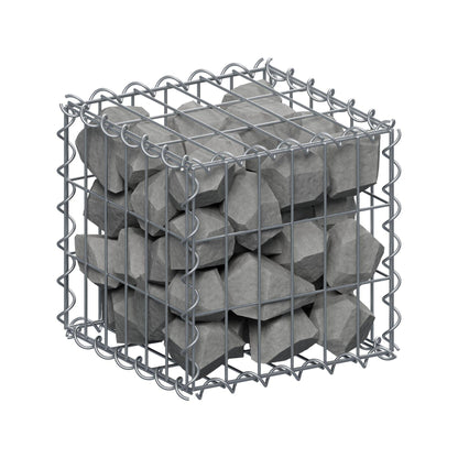 Gabião 30 cm x 30 cm x 30 cm (C x A x P), malhagem 5 cm x 10 cm, espiral