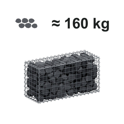 Gabion 80 cm x 40 cm x 30 cm (L x H x D), maskestørrelse 5 cm x 5 cm, spiral
