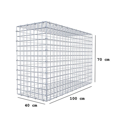 Gabbione 100 cm x 70 cm x 40 cm (L x H x P), maglia 5 x 5 cm, anello a spirale