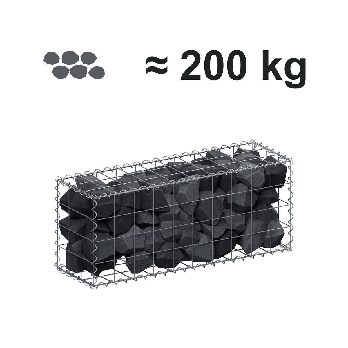 Gabion 100 cm x 40 cm x 30 cm (L x H x D), maskestørrelse 10 cm x 10 cm, spiral