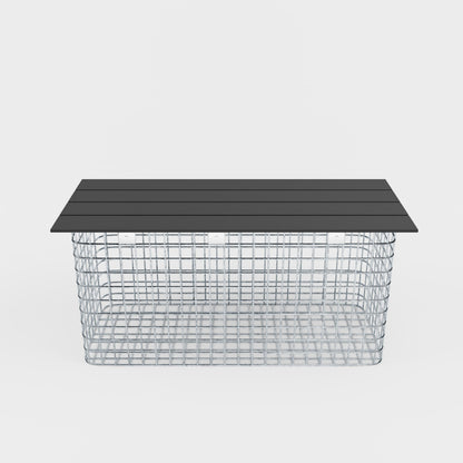 Banc de jardin 102 x 50 x 42 cm MW 5 x 5 cm galvanisé à chaud, avec revêtement recyclé en anthracite