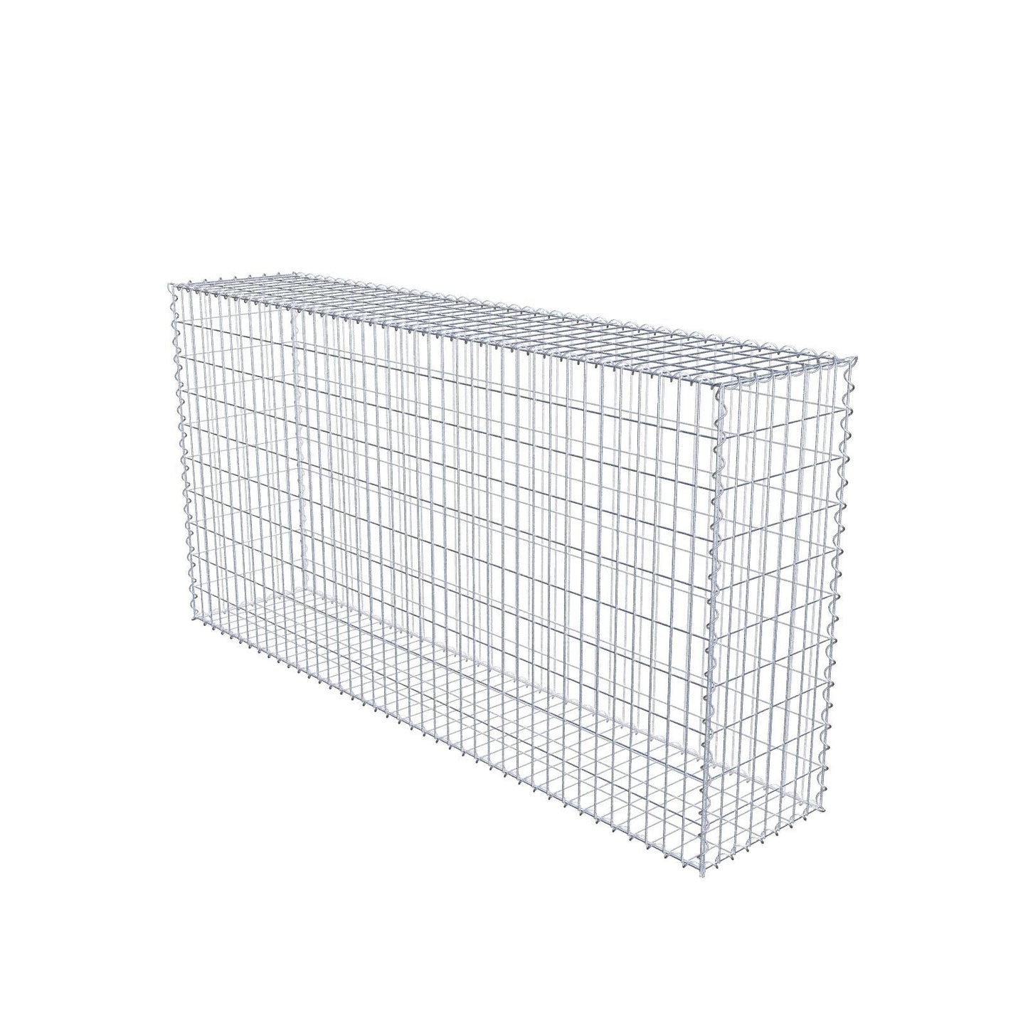 Gabião 200 cm x 100 cm x 40 cm (C x A x P), malhagem 5 cm x 10 cm, espiral
