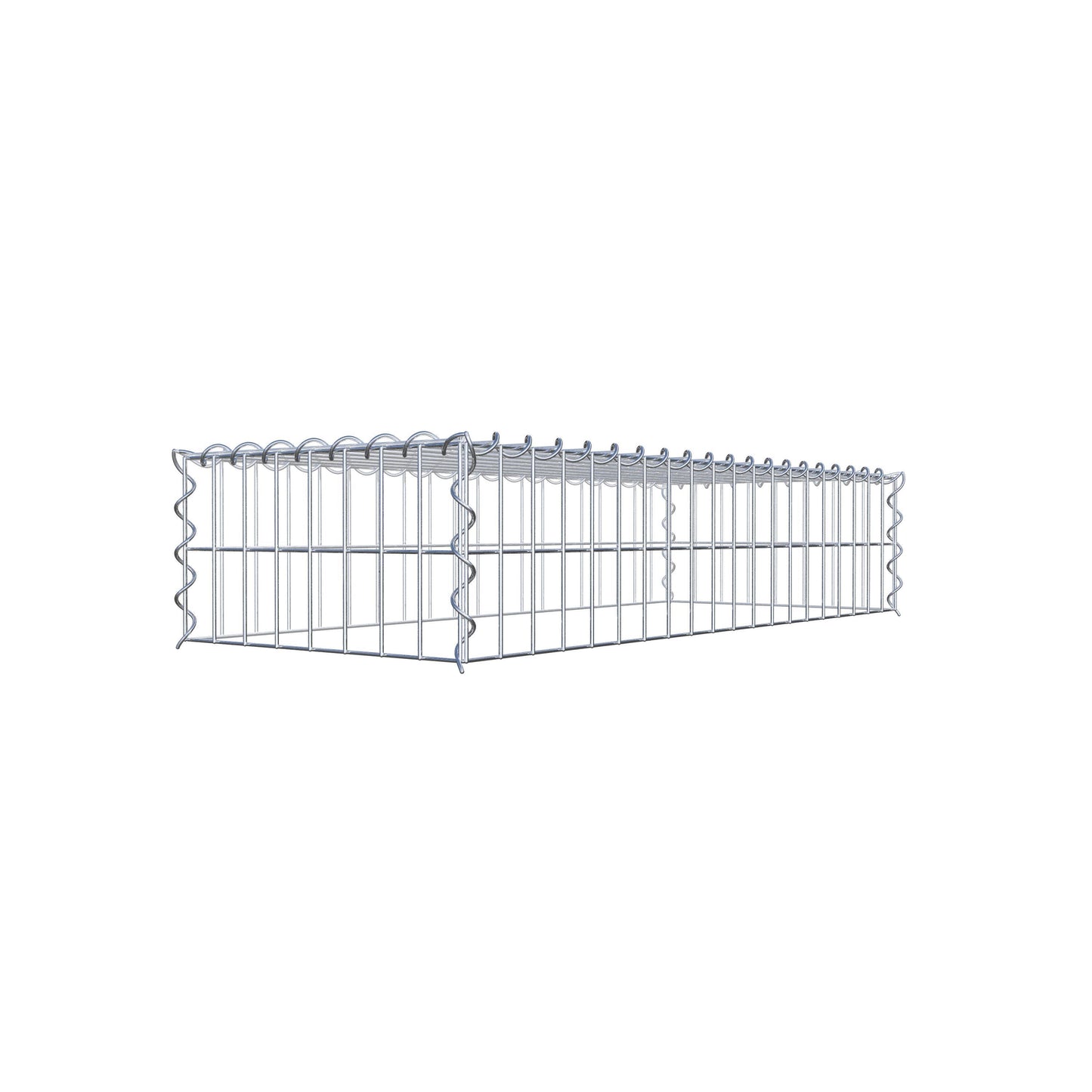 Gabion rapporté type 3 100 cm x 20 cm x 40 cm (L x H x P), mailles 5 cm x 10 cm, spirale