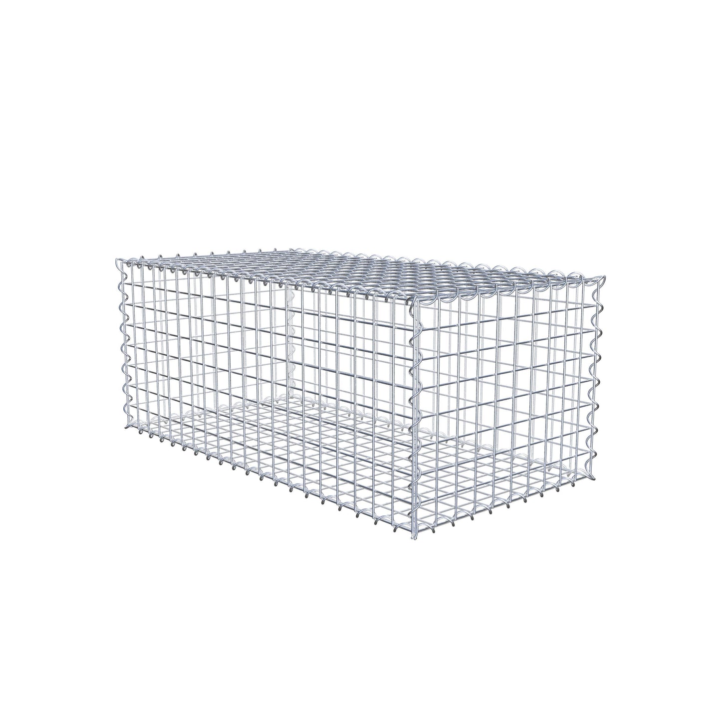 Schanskorf 100 cm x 40 cm x 50 cm (L x H x D), maaswijdte 5 cm x 5 cm, spiraalvormig