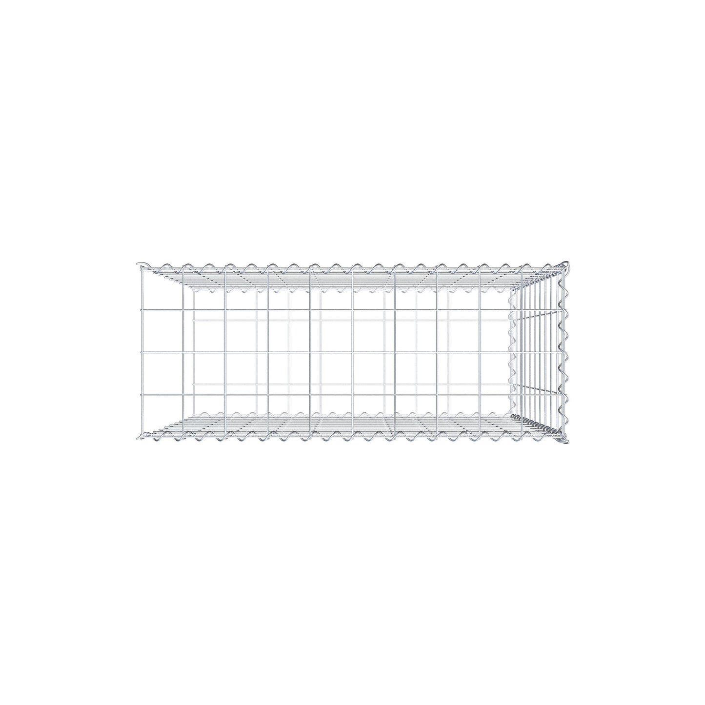 Gabion rapporté type 2 100 cm x 100 cm x 40 cm (L x H x P), mailles 10 cm x 10 cm, spirale