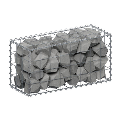 Gabione 80 cm x 40 cm x 30 cm (L x H x T), Maschenweite 10 cm x 10 cm, Spirale