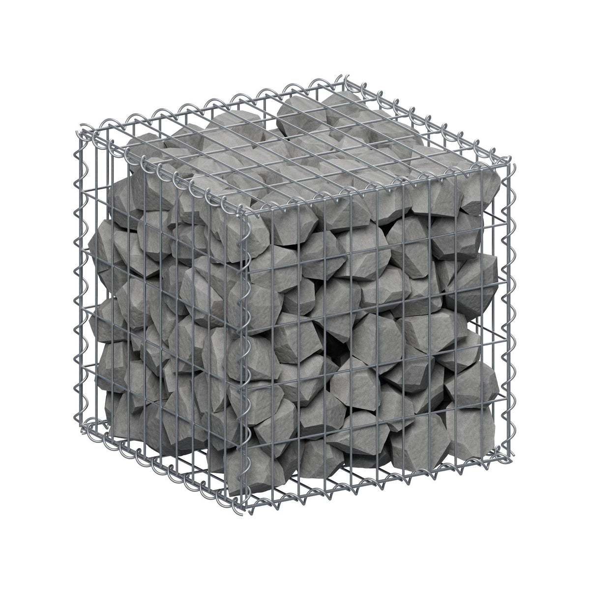 Gabion 50 cm x 50 cm x 50 cm (L x H x D), maskestørrelse 5 cm x 10 cm, spiral