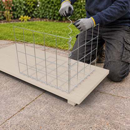 Schanskorf 50 cm x 40 cm x 40 cm (L x H x D), maaswijdte 10 cm x 10 cm, spiraalvormig