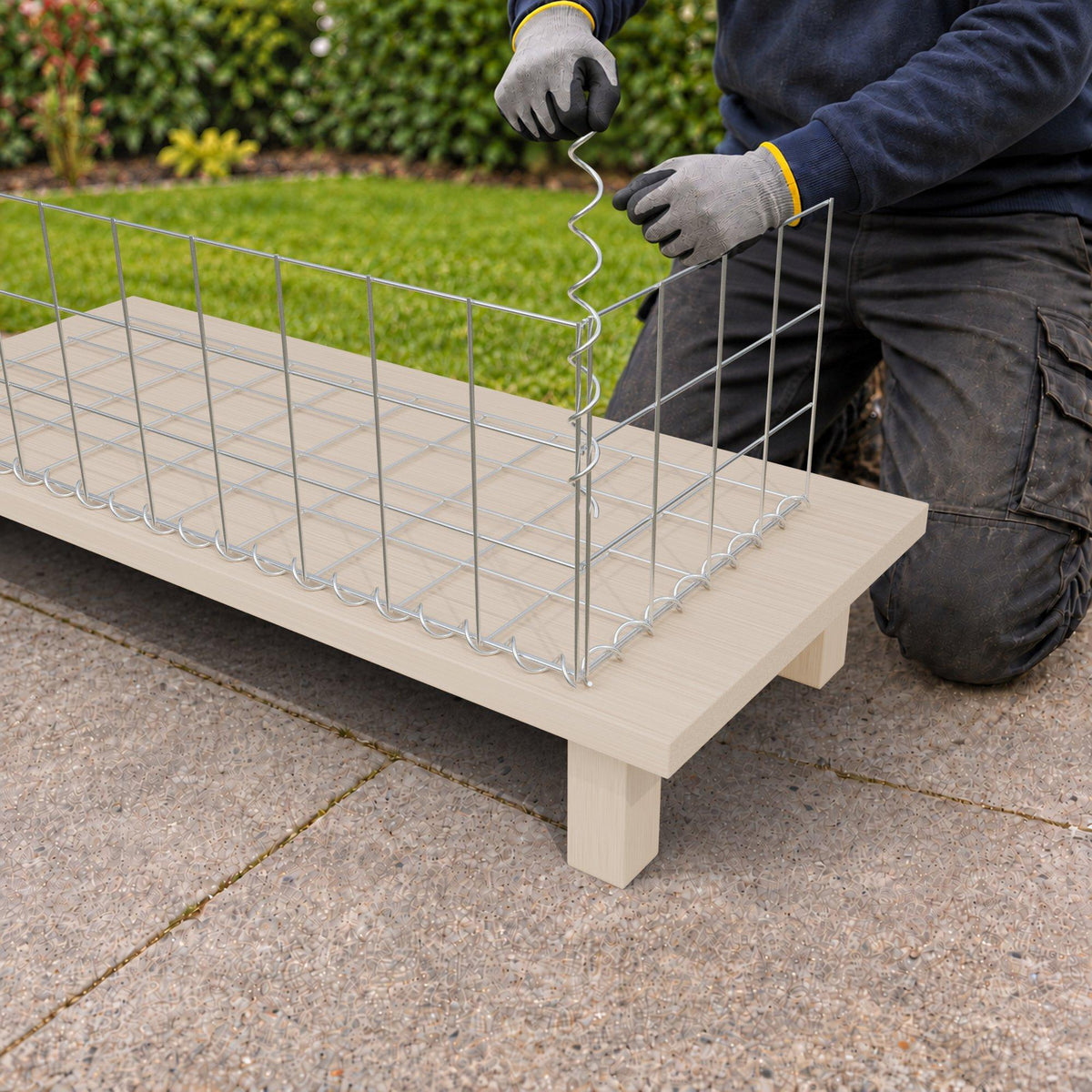 Gabion 100 cm x 30 cm x 40 cm (L x H x P), mailles 10 cm x 10 cm, spirale