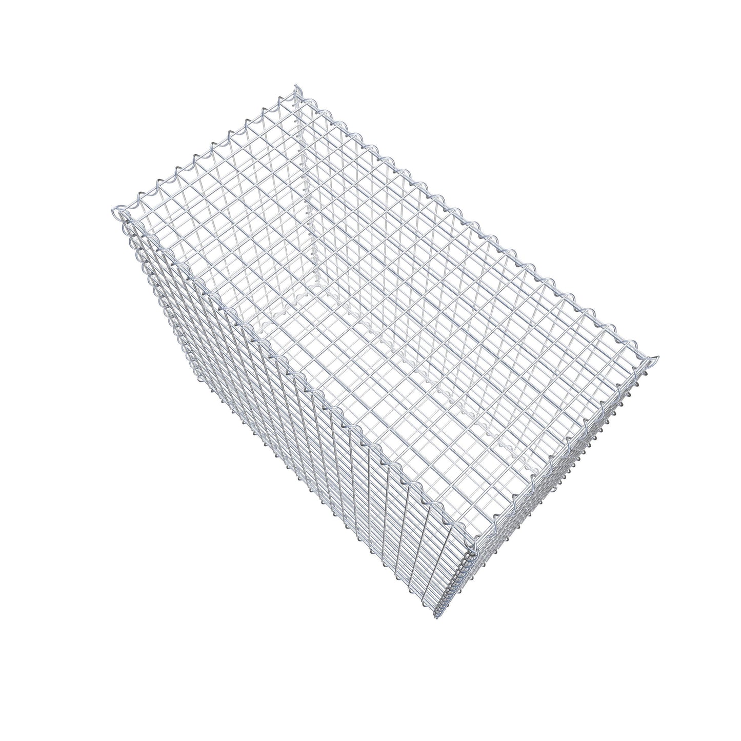 Schanskorf 100 cm x 80 cm x 50 cm (L x H x D), maaswijdte 5 cm x 5 cm, spiraalvormig