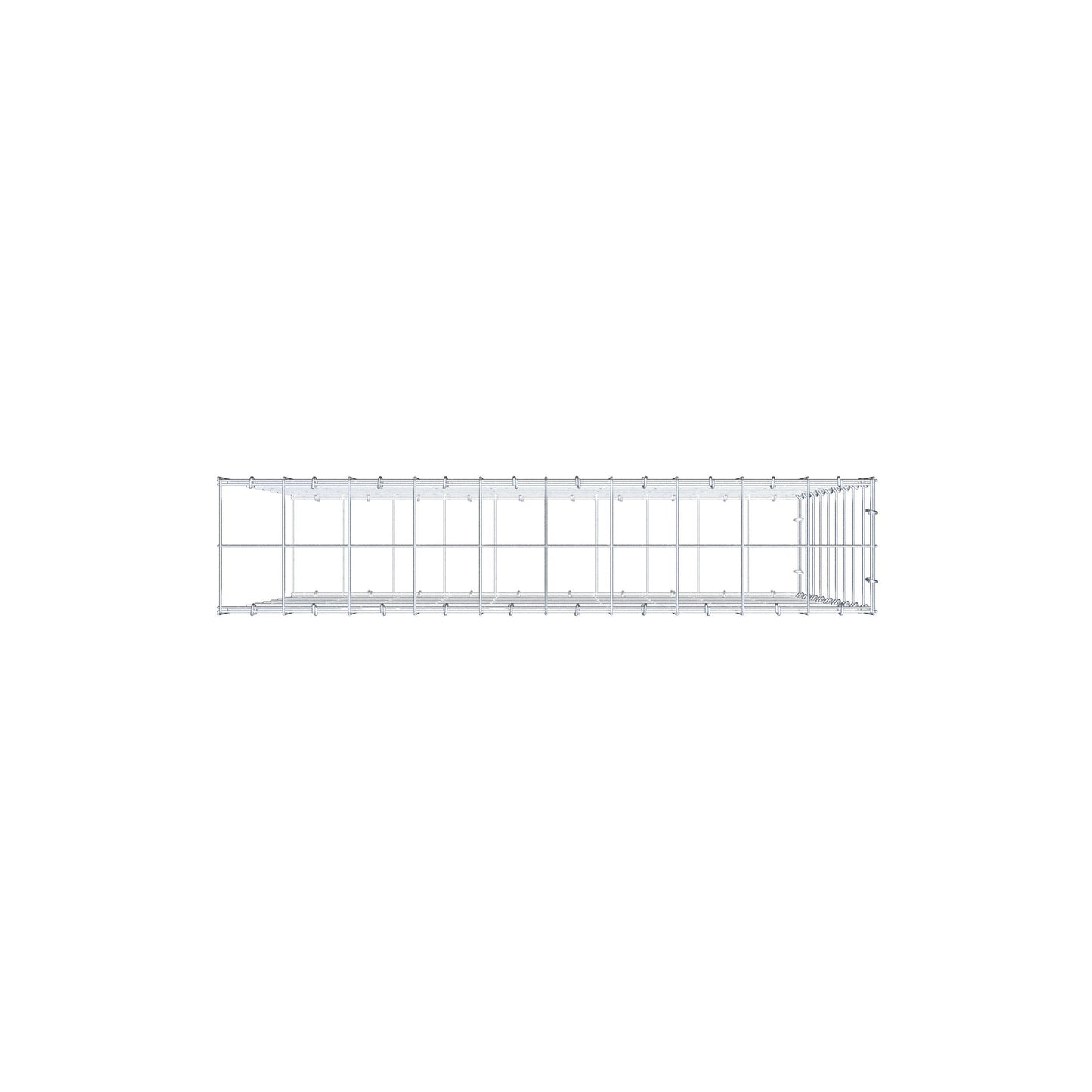 Monteret gabion type 2 100 cm x 90 cm x 20 cm (L x H x D), maskestørrelse 10 cm x 10 cm, C-ring