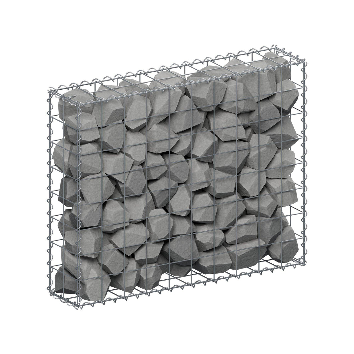 Gabião 100 cm x 80 cm x 20 cm (C x A x P), malhagem 10 cm x 10 cm, espiral