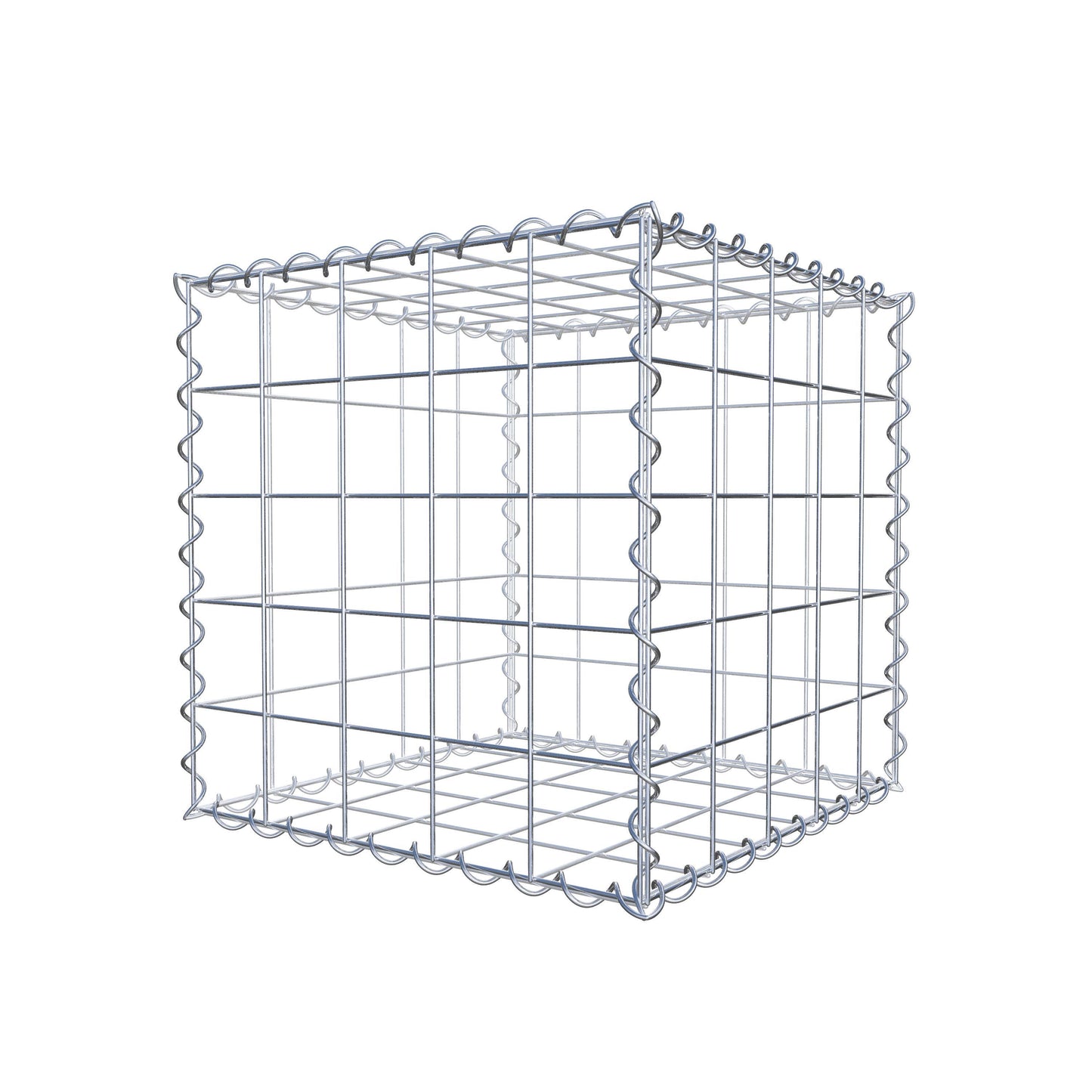 Schanskorf 50 cm x 50 cm x 50 cm (L x H x D), maaswijdte 10 cm x 10 cm, spiraal